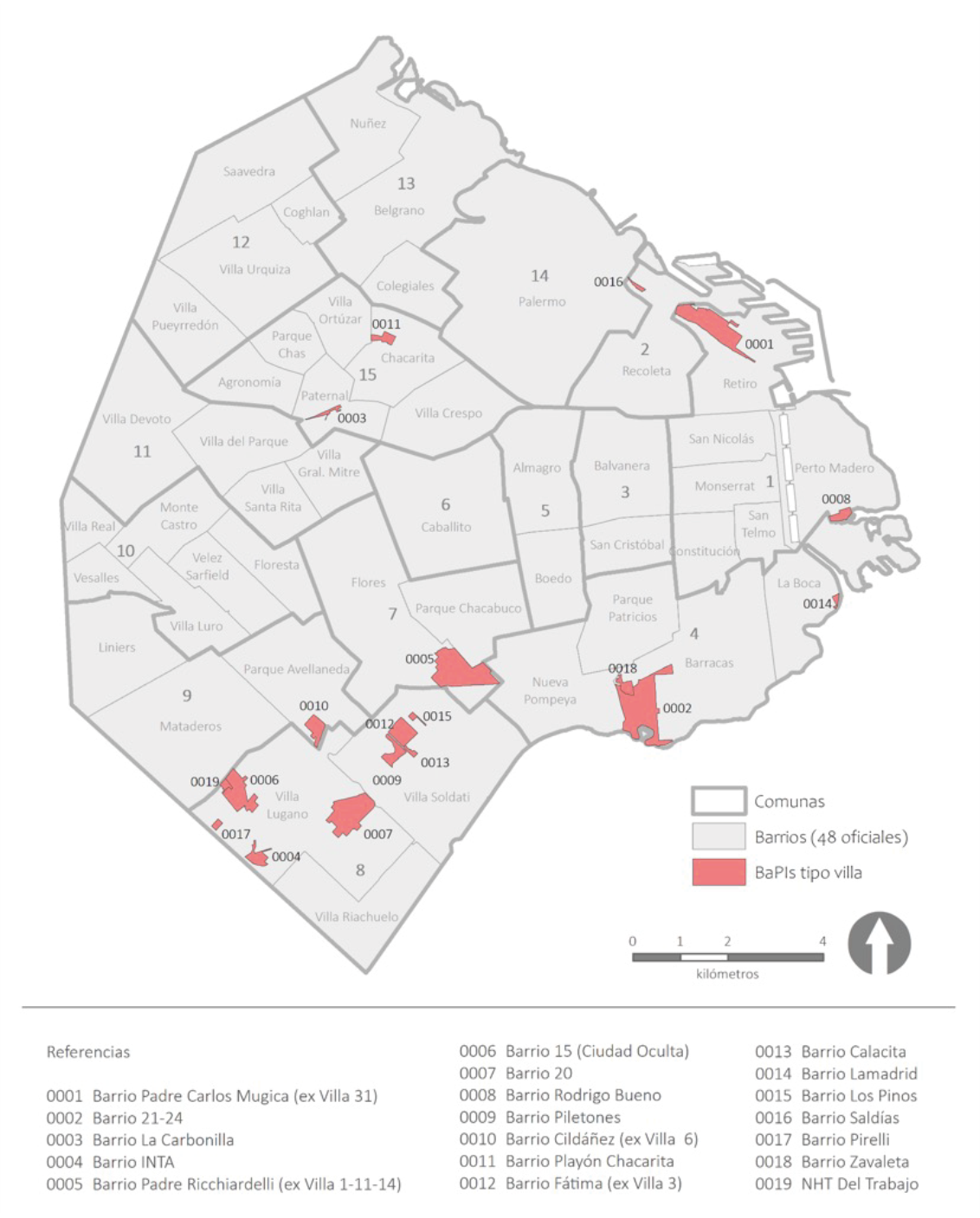 BaPIs tipo villa de la Ciudad de Buenos Aires por Comuna y Barrio (48 barrios oficiales)